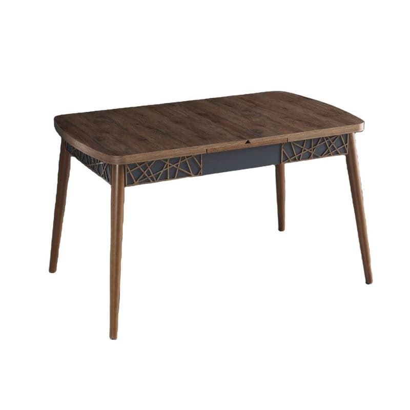 Extendable Dining Table Amalfi Motif - Walnut 1