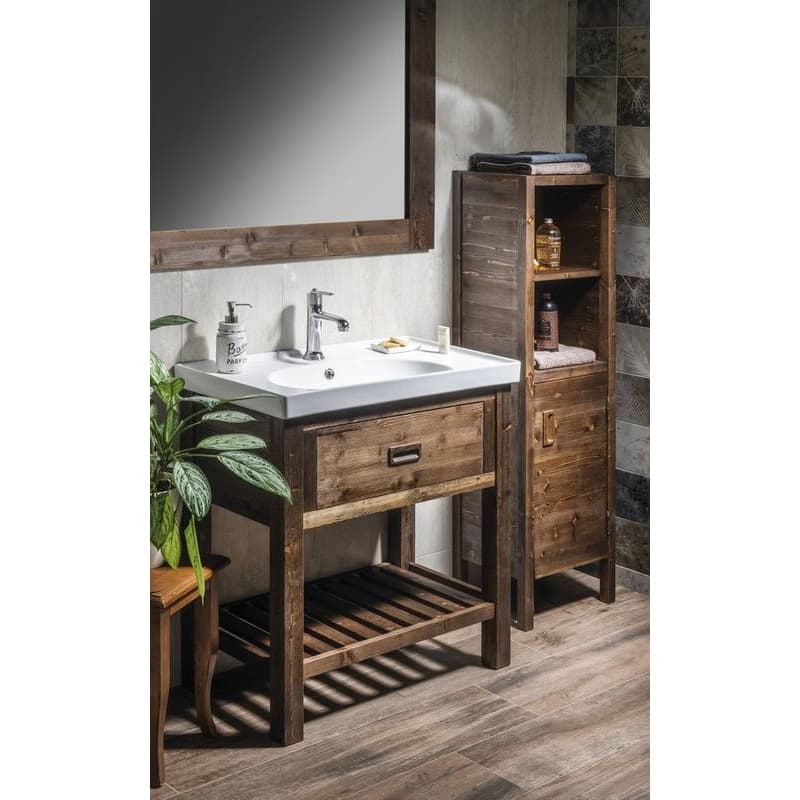 SAPHO - BRAND doplnková skrinka 40x140x30cm, pravá, morený smrek BA043S 5