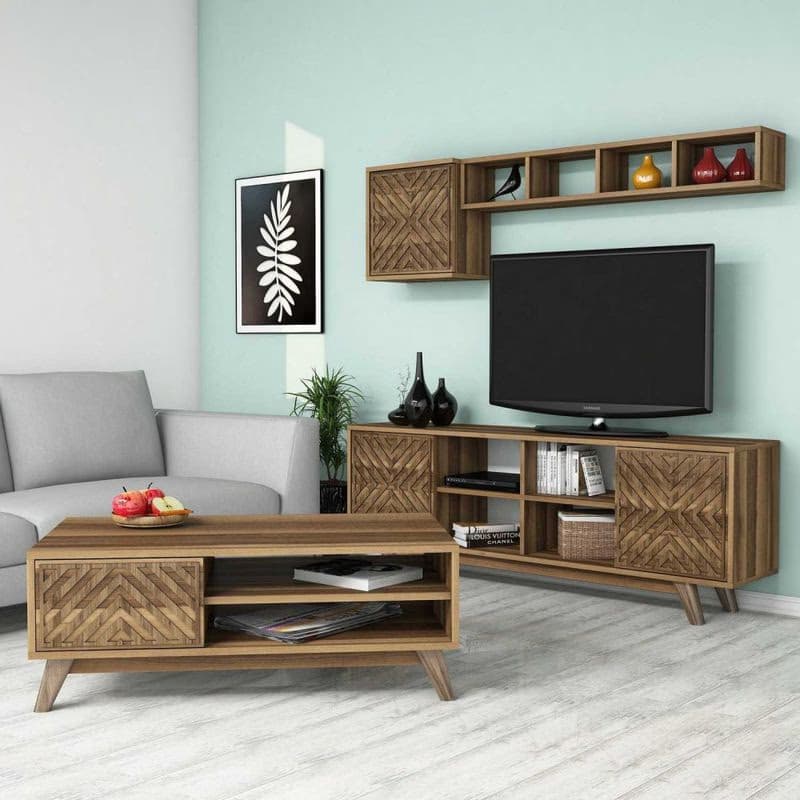 Living Room Furniture Set Inci - Walnut 6