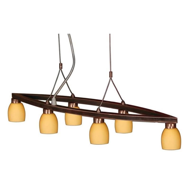 Závesná lampa Dakota 6x40W G9 medená, vrátane oválneho zdroja svetla