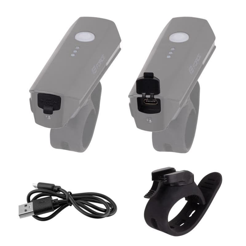Svetlo na bicykel FORCE FLUX 550LM USB 4