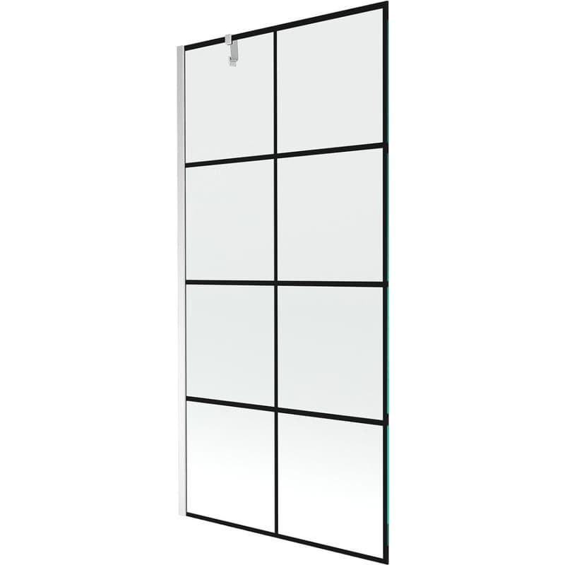 MEXEN/S - Next vaňová zástena FIX 100x150, čierny dekor, chróm 895-100-000-00-77-01