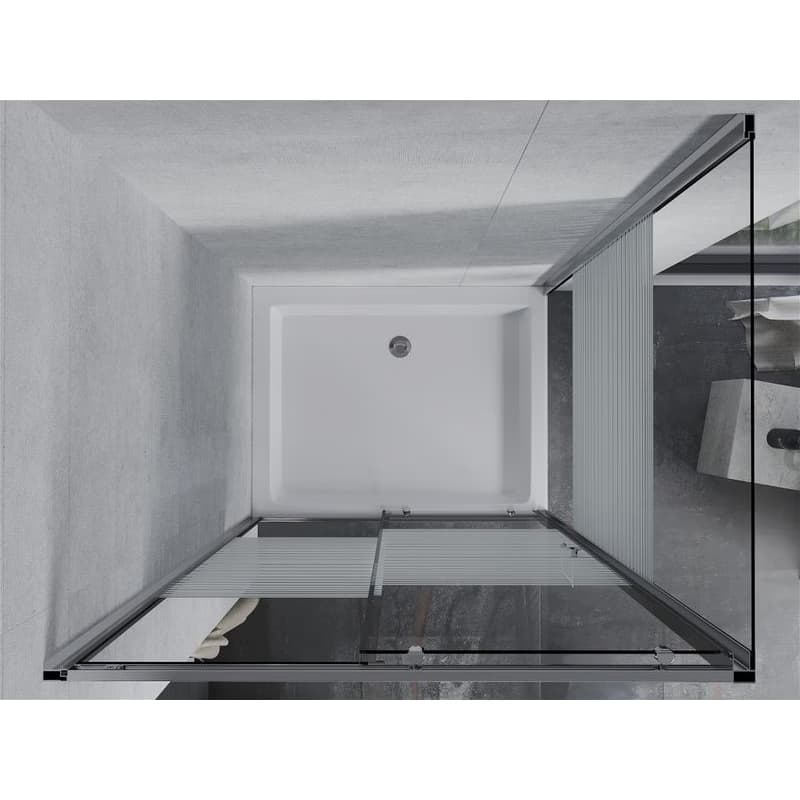 MEXEN/S - Apia Sprchovací kút 100x80, pruhy, chróm + vanička Rio 840-100-080-01-20-4510 6