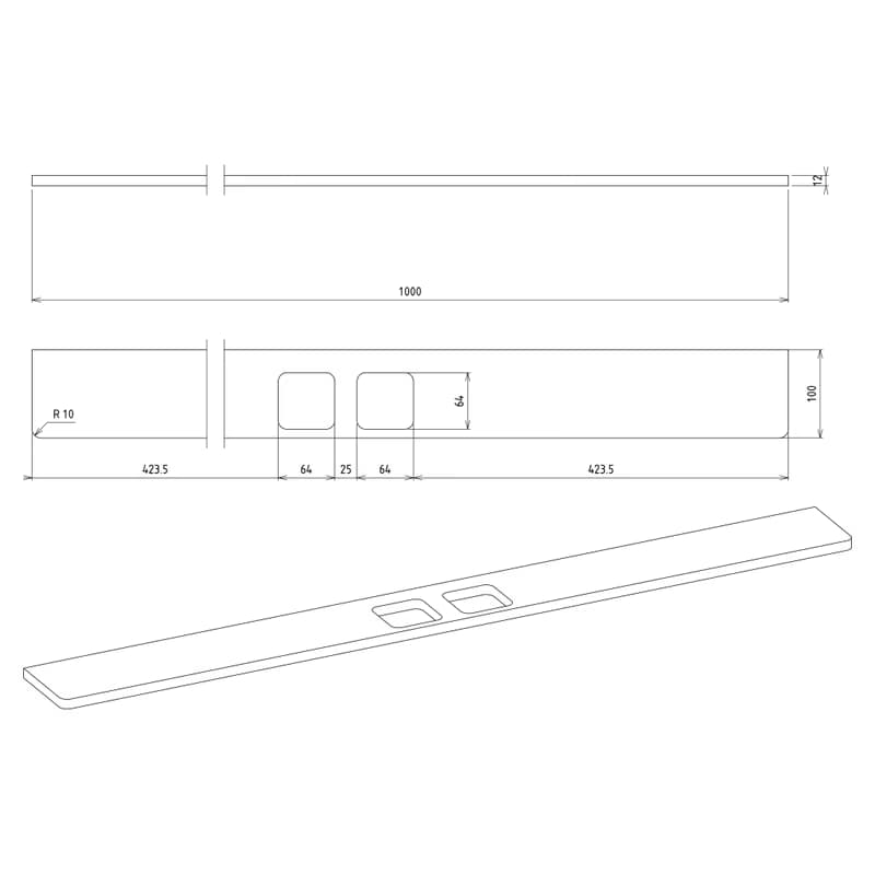SAPHO - ABELINE polička + 2x pohár, 1000, Rockstone, biela mat AE102-0101-01 2