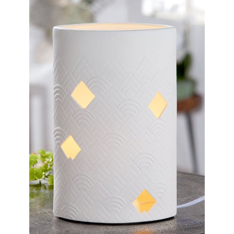 Biela porcelánová stolová lampa "Modern" 1