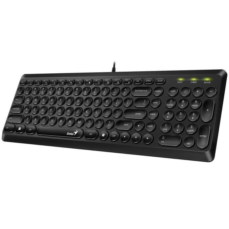 GENIUS klávesnica Slimstar Q200/ Drôtová/ USB/ čierna/ retro design/ CZ+SK layout 2