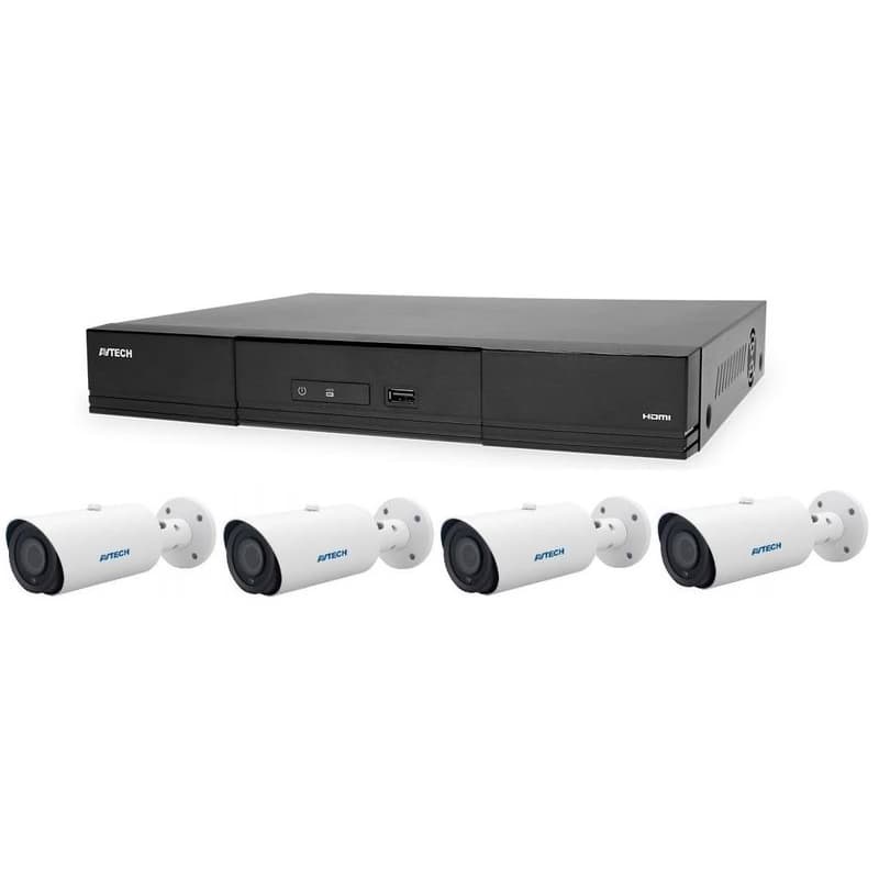 Kamerový set 1x AVTECH NVR AVH2109AX a 4x 5MPX IP Motorzoom Bullet kamera AVTECH DGM5546SVAT + 4x Kábel UTP 1x RJ45 - 1x RJ45 Cat5e 15m!