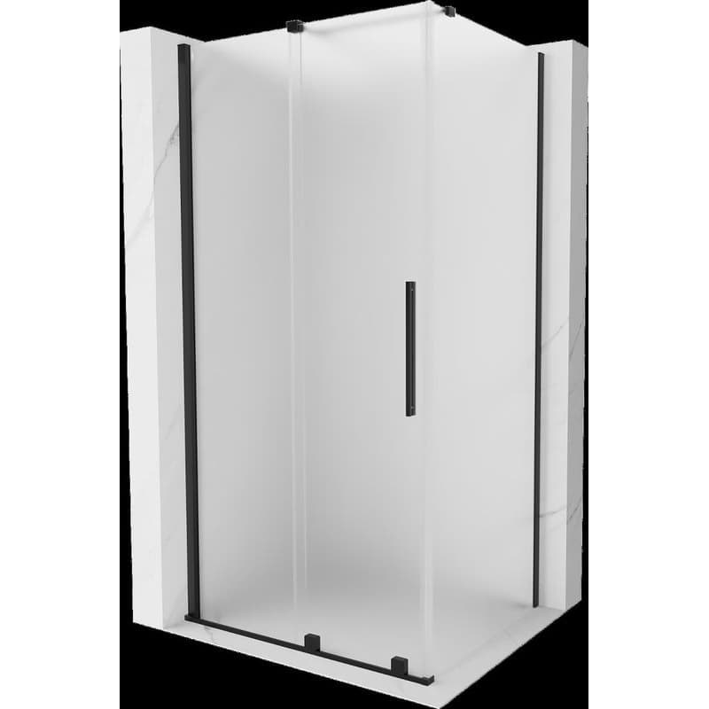MEXEN/S - Velár sprchovací kút, posuvné dvere 110 x 75, dekor, čierna 871-110-075-31-70 1