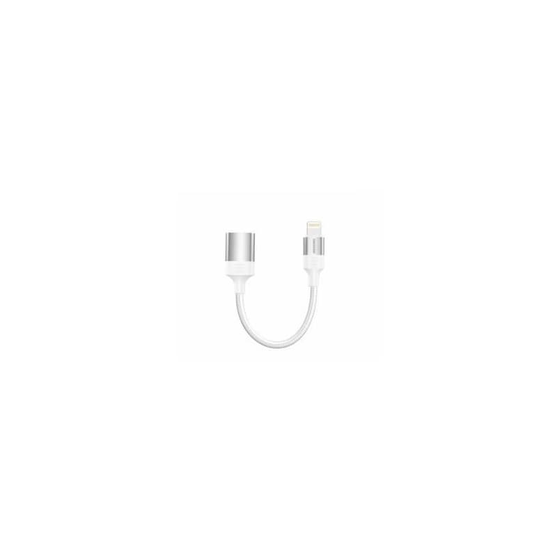 SWISSTEN OTG ADAPTÉR TEXTILE LIGHTNING (samec) / USB-A (samica) 0,12 M BIELÝ 3