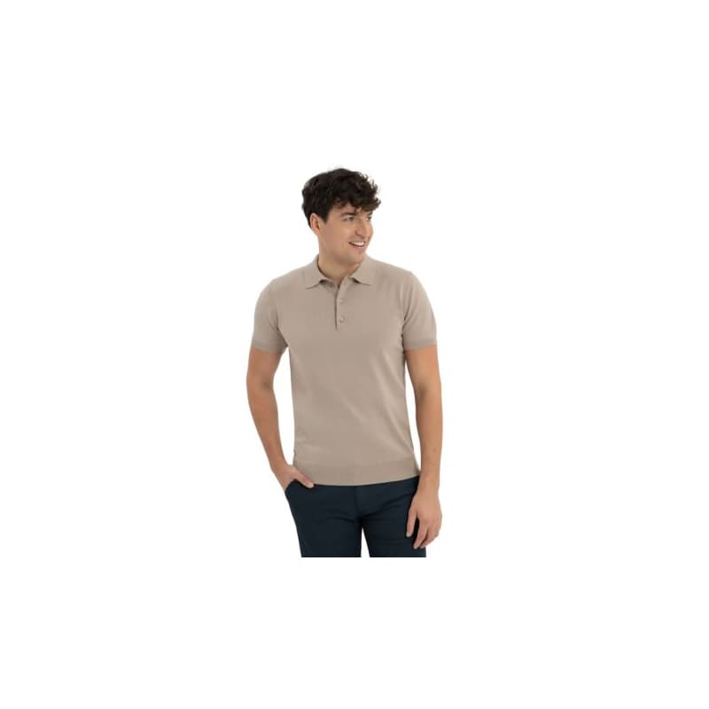 Pánske polo tričko s krátkym rukávom VOLCANO O-MORO-BEIGE 1