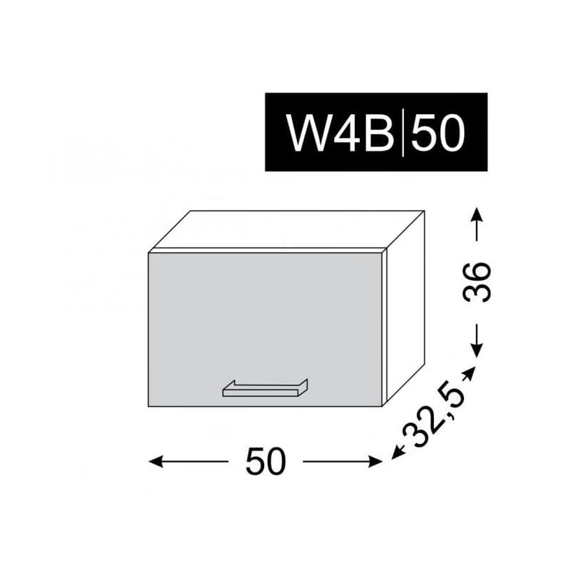 ArtExt Kuchynská skrinka horná, W4B/50 Amaro Farba korpusu: Grey 4