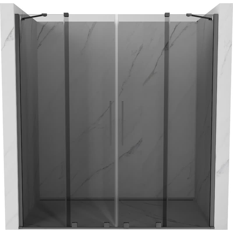 MEXEN/S - Velar Duo posuvné sprchové dvere 180, grafit, grafit metal 871-180-000-42-95