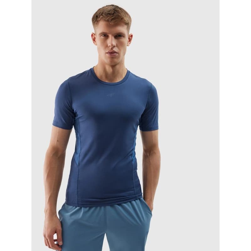 Pánske tréningové tričko s krátkym rukávom 4F TSHIRT FNK-WSS24TFTSM600-32S-DENIM 2