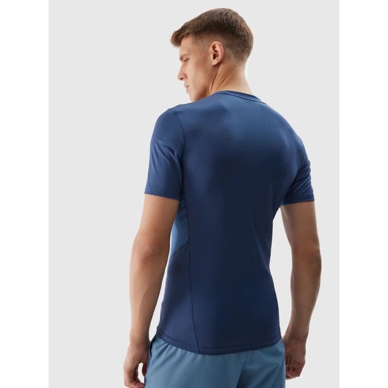 Pánske tréningové tričko s krátkym rukávom 4F TSHIRT FNK-WSS24TFTSM600-32S-DENIM 3