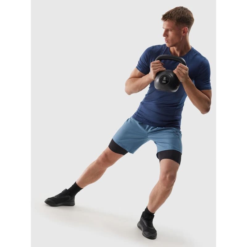 Pánske tréningové tričko s krátkym rukávom 4F TSHIRT FNK-WSS24TFTSM600-32S-DENIM 4