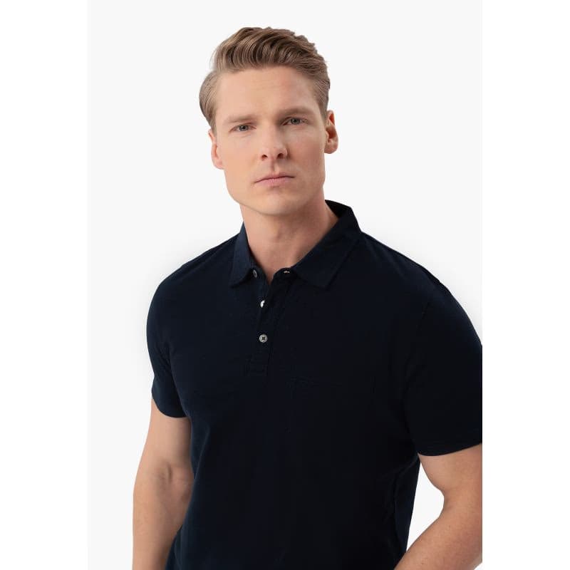 Pánske polo tričko s krátkym rukávom VOLCANO O-CHILI NAVY 2