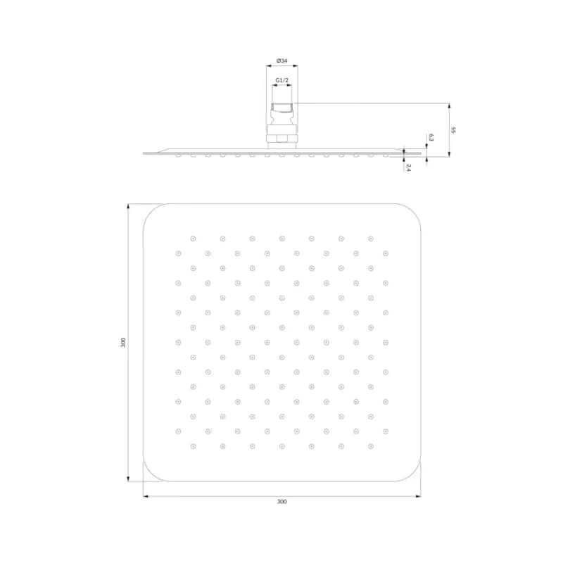 OMNIRES - ULTRA SLIMLINE dažďová sprcha, 30 x 30 cm chróm /CR/ WGU230CR 3
