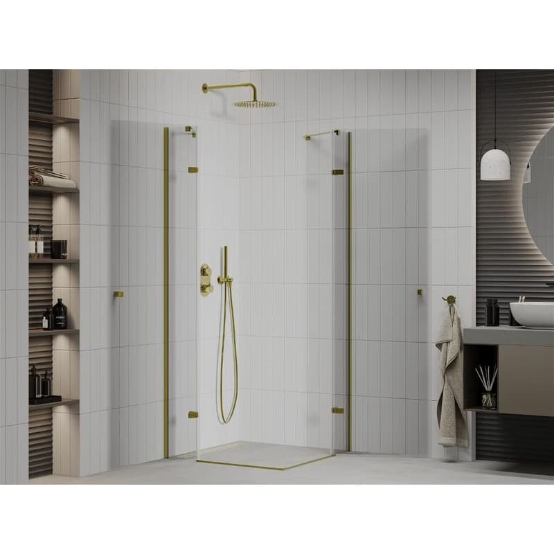 MEXEN/S - Roma Duo sprchovací kút 70 x 70, transparent, zlato 854-070-070-50-00-02 3