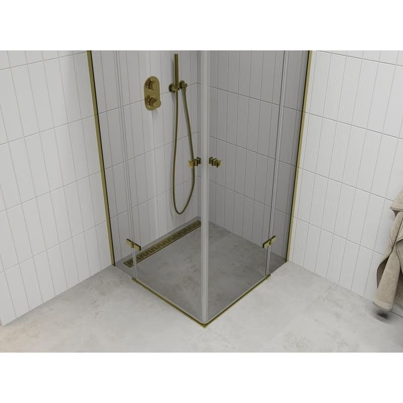 MEXEN/S - Roma Duo sprchovací kút 70 x 70, transparent, zlato 854-070-070-50-00-02 4