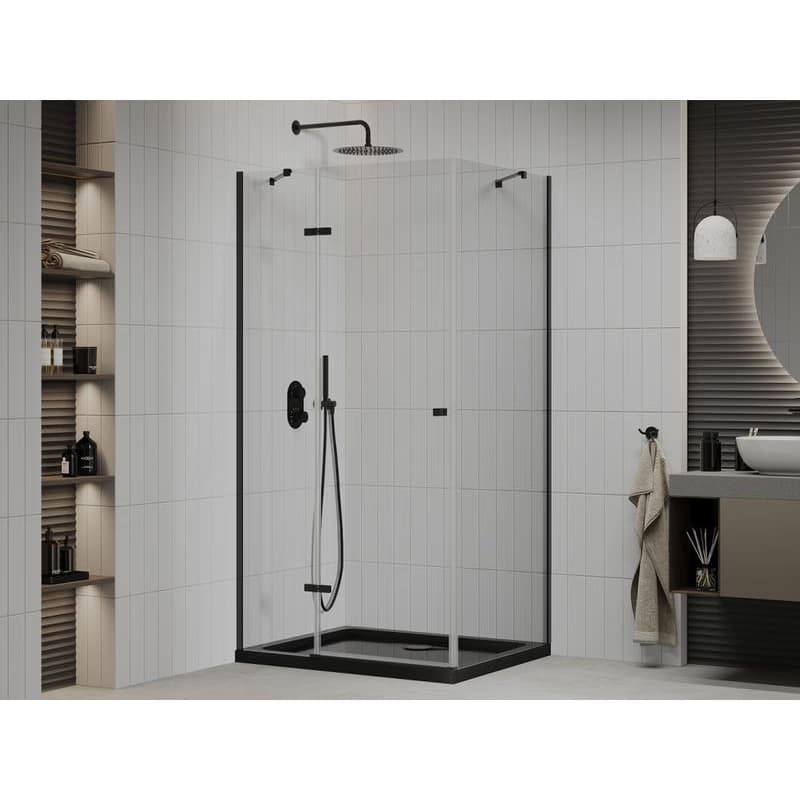 MEXEN/S - Roma sprchovací kút 100x90, transparent, čierna + čierna vanička so sifónom 854-100-090-70-00-4070B 2