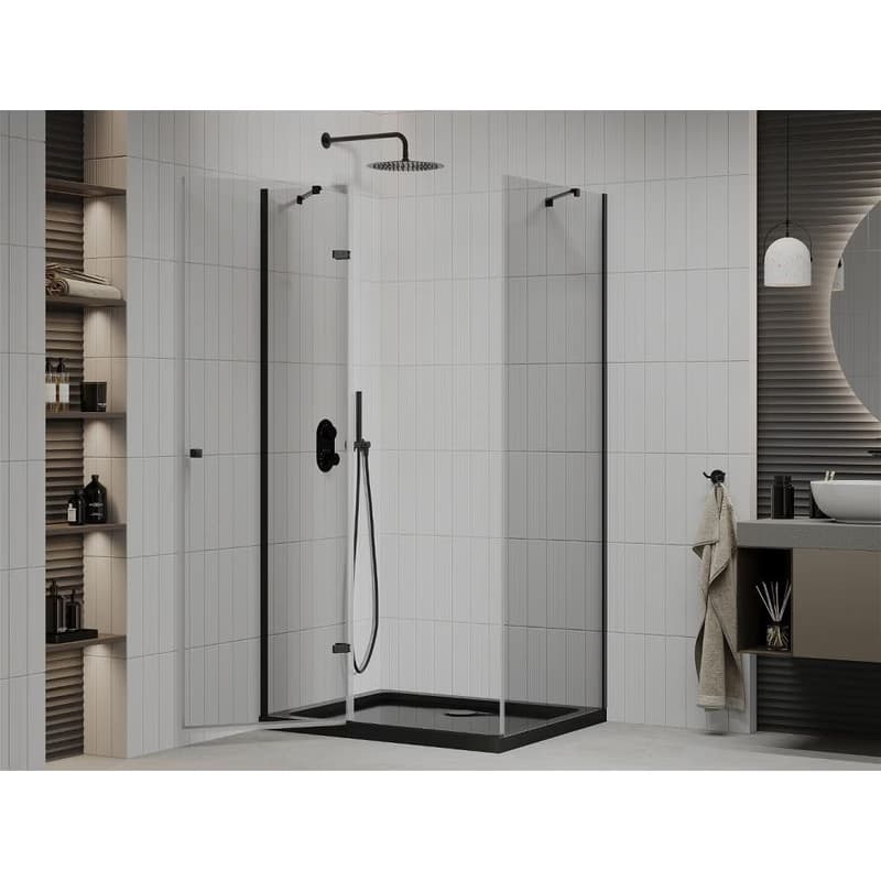 MEXEN/S - Roma sprchovací kút 100x90, transparent, čierna + čierna vanička so sifónom 854-100-090-70-00-4070B 3