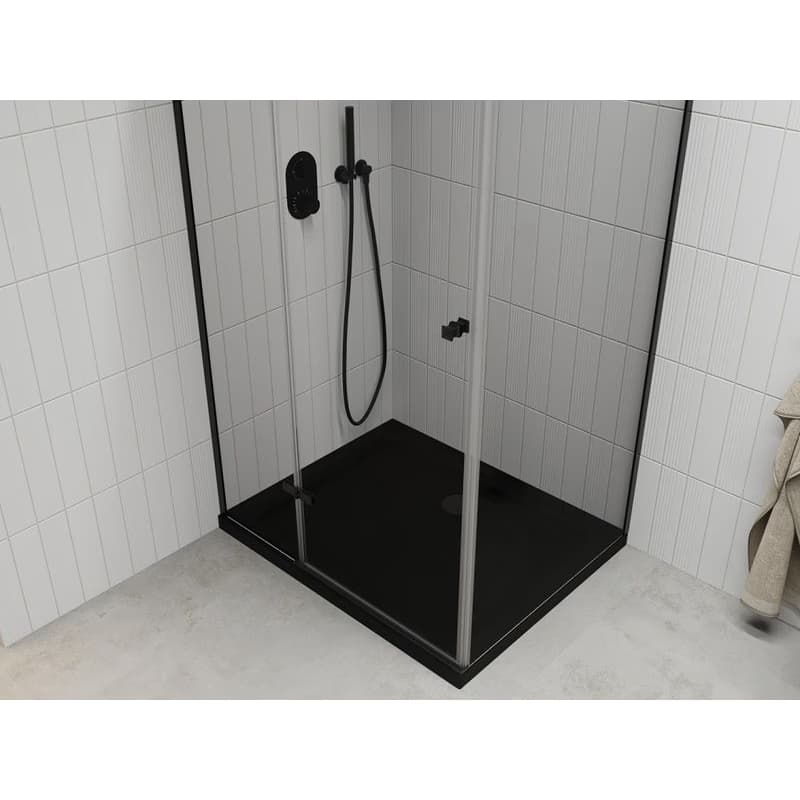 MEXEN/S - Roma sprchovací kút 100x90, transparent, čierna + čierna vanička so sifónom 854-100-090-70-00-4070B 4