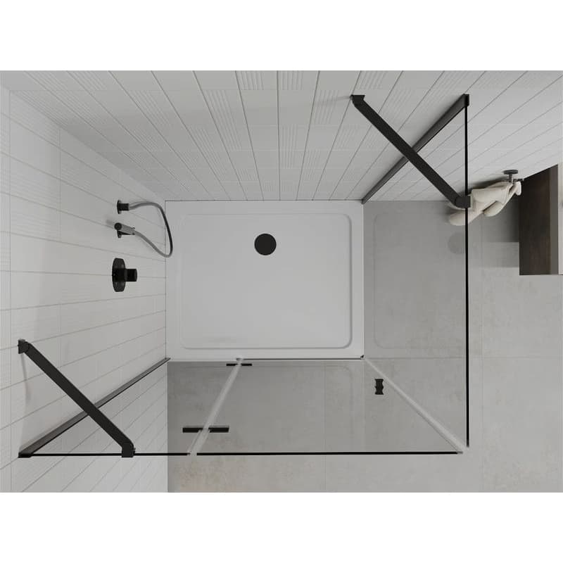 MEXEN/S - Roma sprchovací kút 100x90, transparent, čierna + čierna vanička so sifónom 854-100-090-70-00-4070B 6