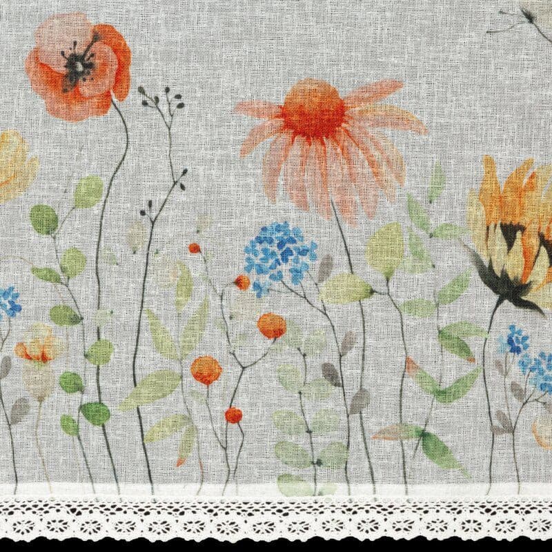 ArtFir Krátka záclona NATI P | biela/červená 150 x 30 cm 4