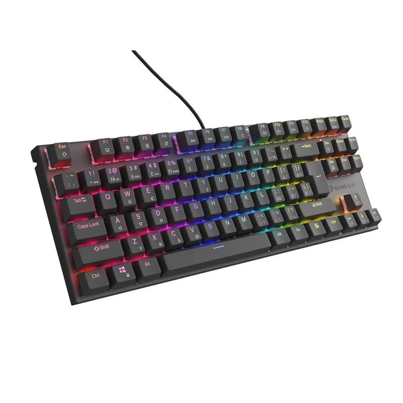 Genesis tichá herná klávesnica THOR 303/TKL/RGB/Outemu Peach/Drôtová USB/SK-SK layout/Čierna 2