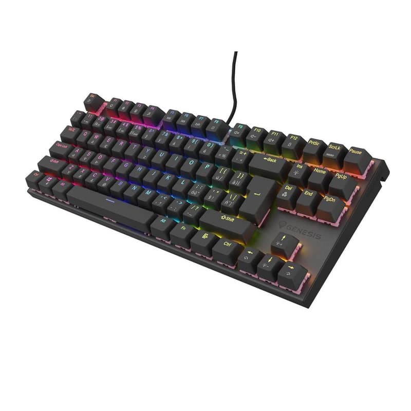 Genesis tichá herná klávesnica THOR 303/TKL/RGB/Outemu Peach/Drôtová USB/SK-SK layout/Čierna 4