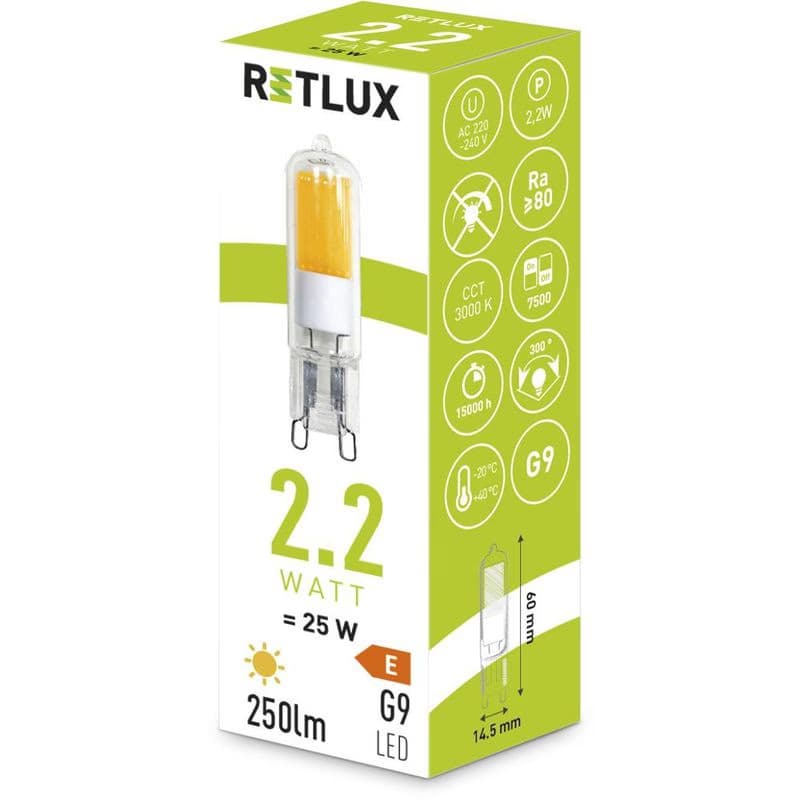 RLL 455 G9 COB 2,2 W LED WW RETLUX 2