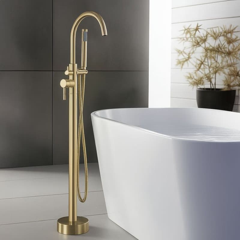 REA - Voľne stojaca batéria Lungo brush gold REA-B7498 5