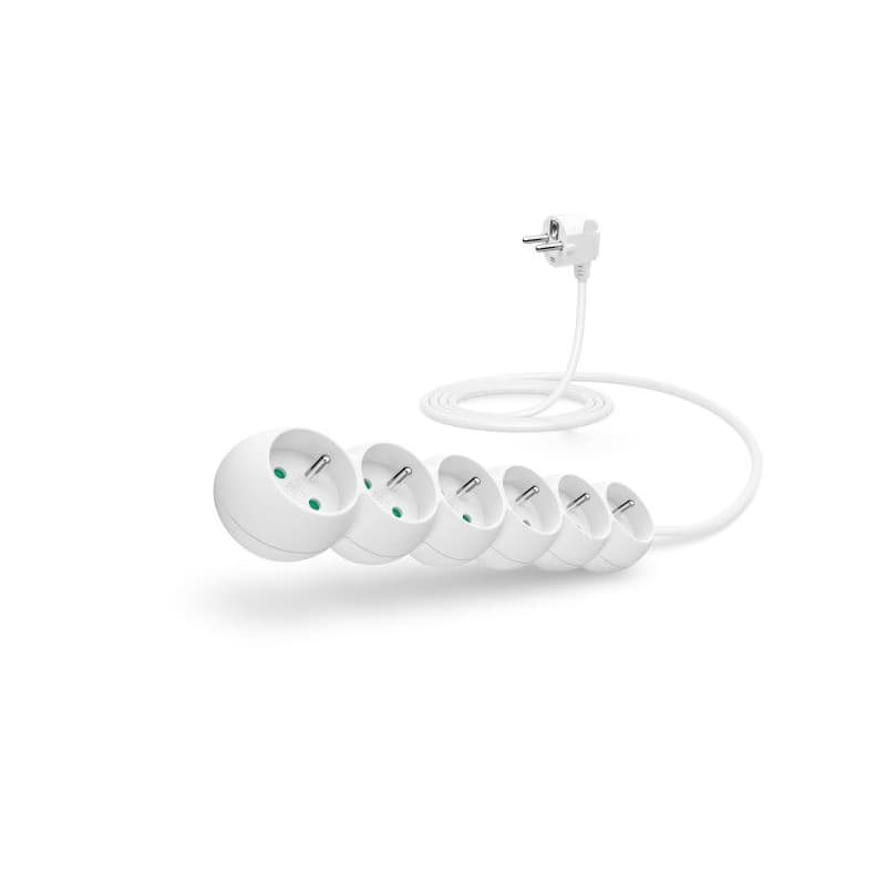 CONNECT IT predlžovací kábel 230 V, 6 zásuviek, 2 m, bez vypínača (biely)