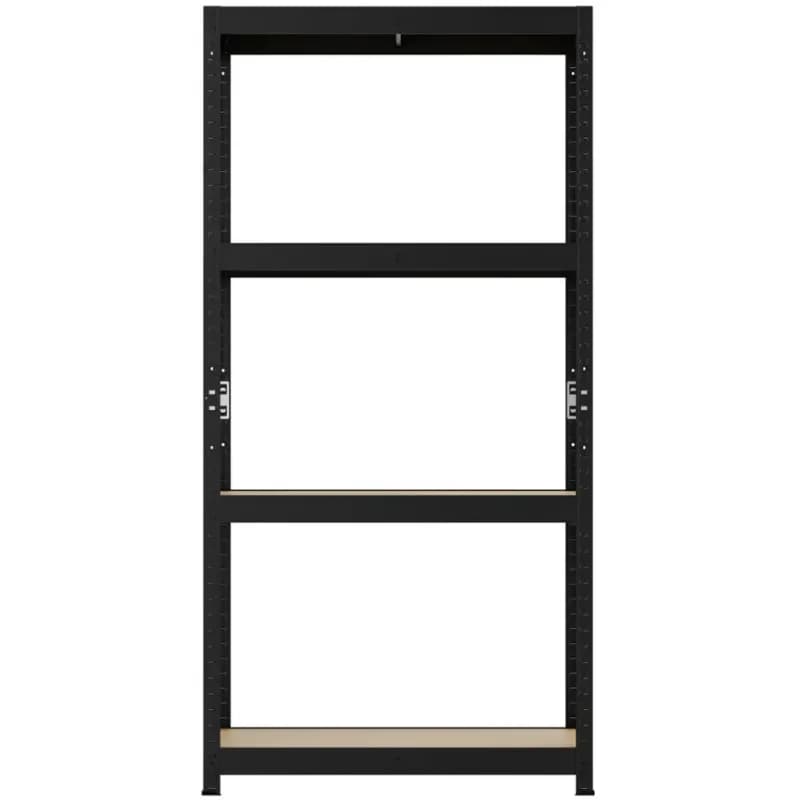 Skladový kovový regál čierna 150x75x30 cm – 4 políc/50 kg
