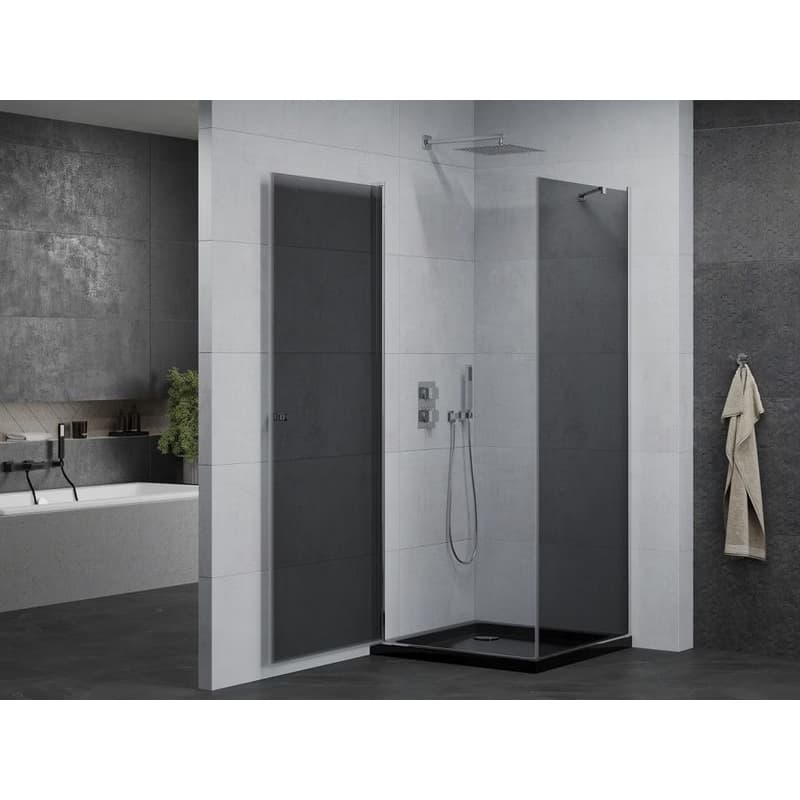 MEXEN/S - Pretória sprchovací kút 80x80, grafit, chróm + sprchová vanička vrátane sifónu 852-080-080-01-40-4070 3