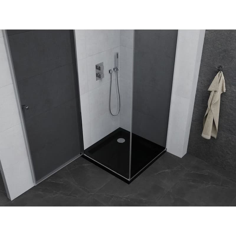 MEXEN/S - Pretória sprchovací kút 80x80, grafit, chróm + sprchová vanička vrátane sifónu 852-080-080-01-40-4070 5