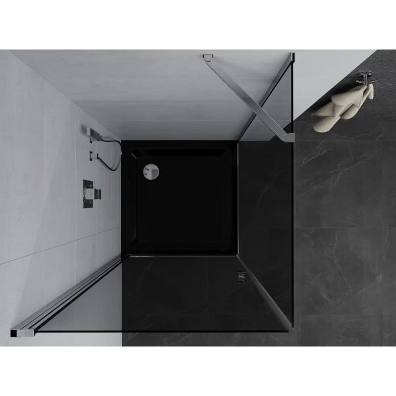 MEXEN/S - Pretória sprchovací kút 80x80, grafit, chróm + sprchová vanička vrátane sifónu 852-080-080-01-40-4070 6