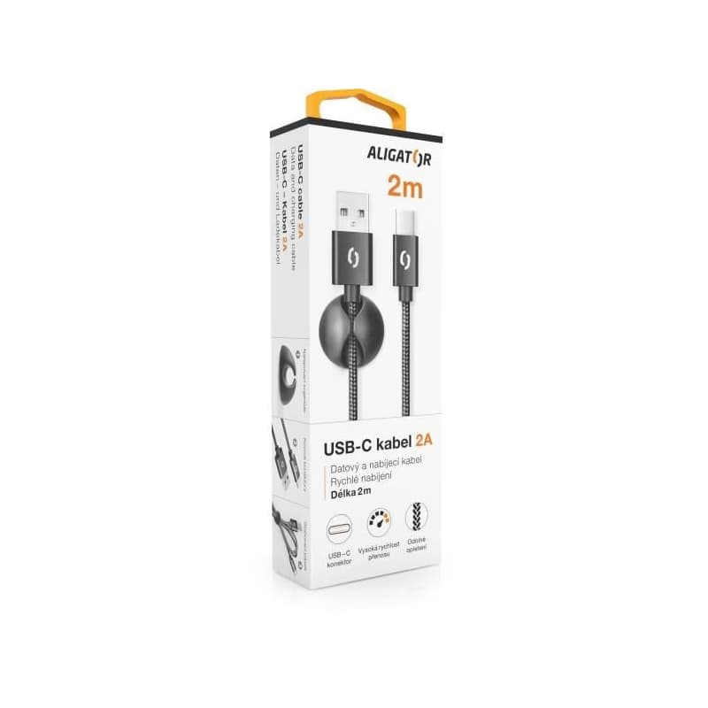 ALIGATOR dátový kábel PREMIUM 2A, USB-C, dĺžka 2 m, čierna 2