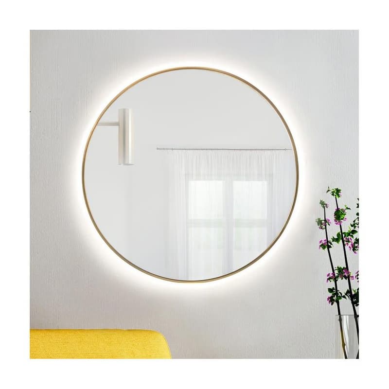 Baltica Design - LED zrkadlo s podsvietením BRIGHT 15W/230V 3000K priemer 80 cm IP65 zlaté Bright 80 Golden, warm