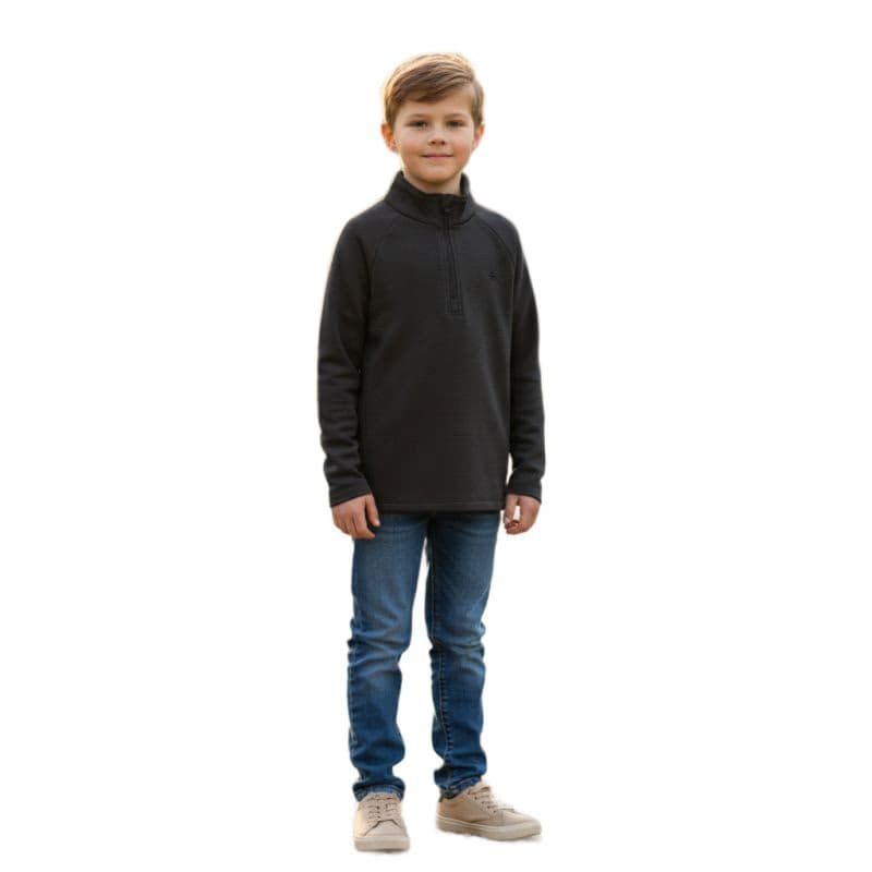 Detská lyžiarska mikina s 1 2 zipsom COLOR KIDS Fleece Pulli - Stretch-1919-Phantom 2