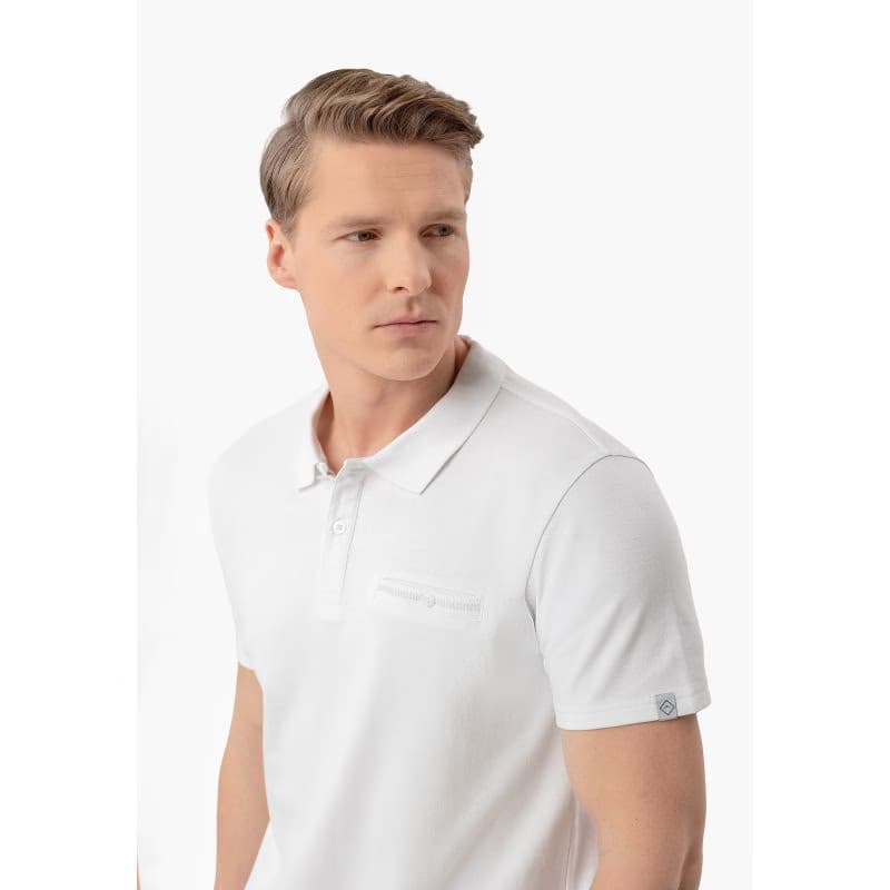 Pánske polo tričko s krátkym rukávom VOLCANO O-MARON WHITE 2