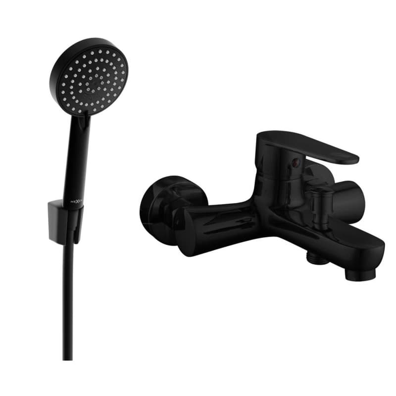 MEXEN/S - R75 Kama vaňová batéria so sprchou set, čierna 7253R75-70 1