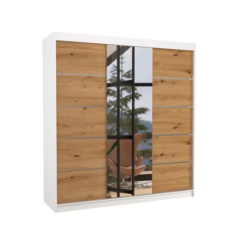ArtAdrk Šatníková skriňa  BERGEN  | biela/dub artisan 200 cm 1