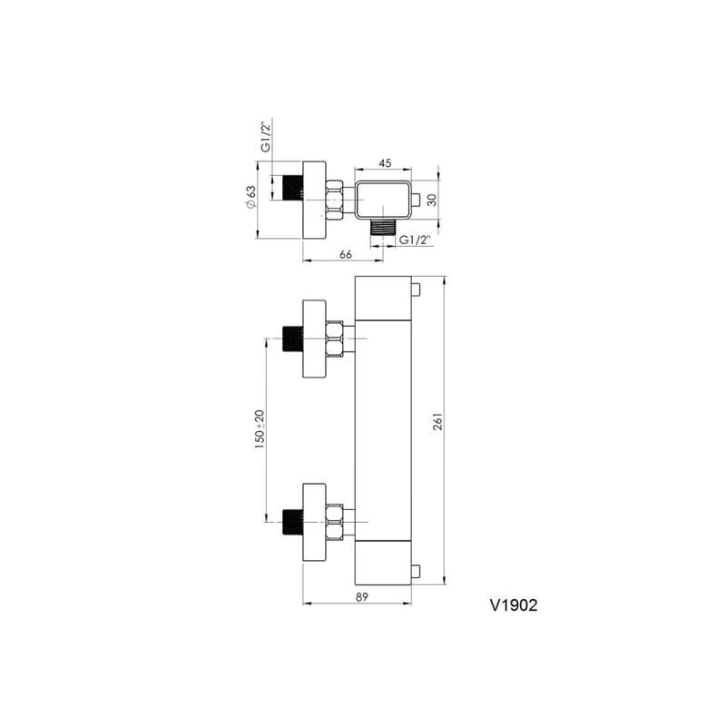 Rubineta - Sprchová termostatická batéria THERMO 12 SQUARE OLBATH12SQ 2