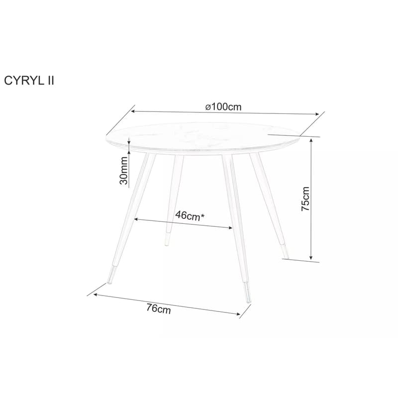Signal Jedálenský stôl CYRYL II | 100 cm 4