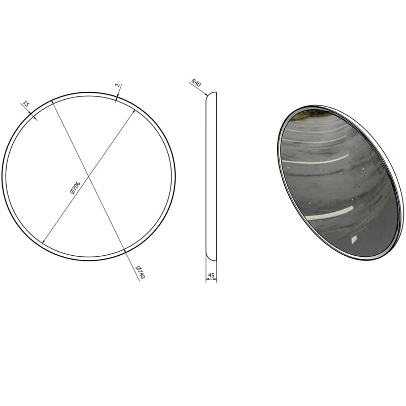 SAPHO - FLOAT LED podsvietené zrkadlo, ø 74cm, biela 22574 2