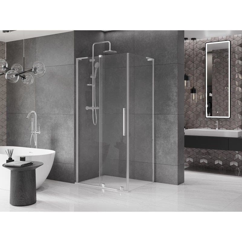 MEXEN/S - Velar L sprchovací kút, posuvné dvere 100 x 80, transparent, chróm 871-100-080-03-01 3