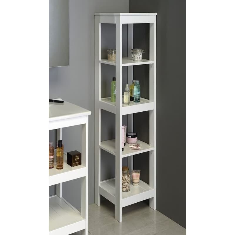 AQUALINE - ETIDE policový regál vysoký 36x152x36 cm, biela mat ET156 3