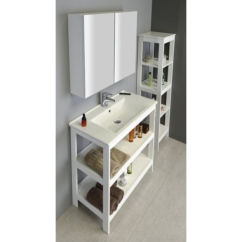 AQUALINE - ETIDE policový regál vysoký 36x152x36 cm, biela mat ET156 4