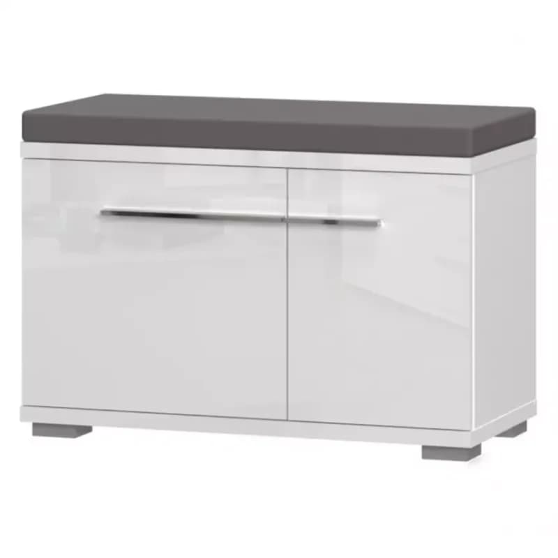 Skrinka na topánky Piano K2 lakovaná biely lesk